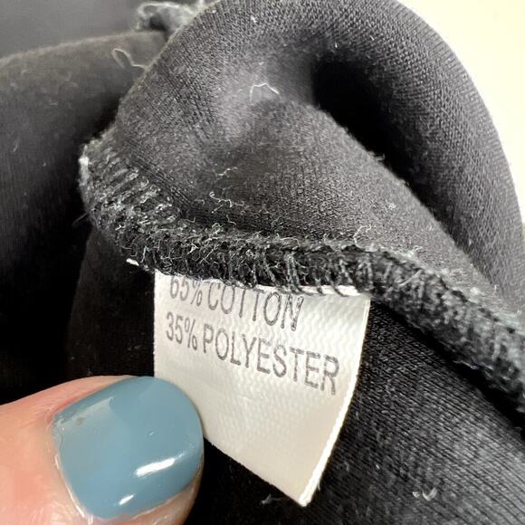 Marigold Shadows Black Funnel Neck Pullover Sweatshirt Top Long Sleeve Pocket - Picture 7 of 8